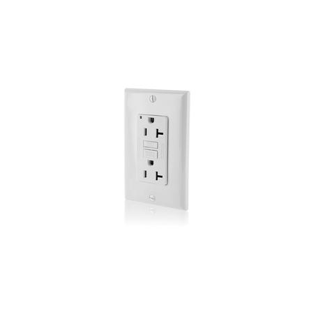 LEVITON GFCI Receptacle, 20A, 125Vac, 5-20R, White GFNT2-W